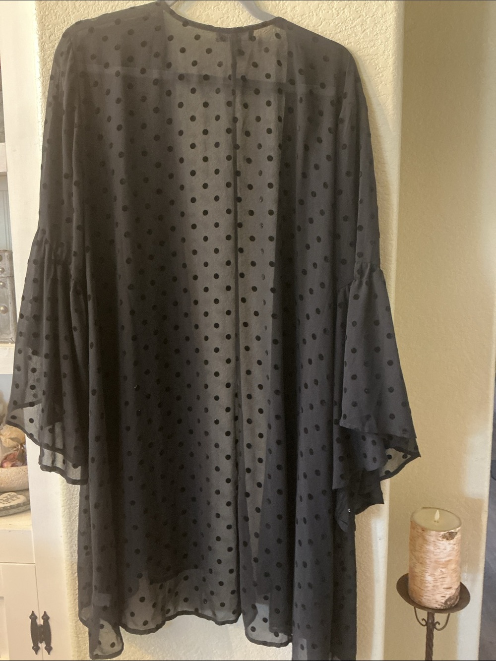 torrid Black Sheer Polka Dot Kimono Tunic 3X - Picture 6 of 6